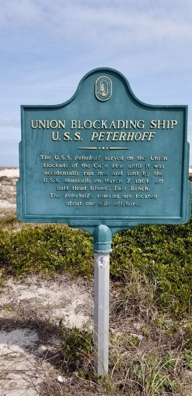 Union blockading ship U.S.S. Peterhoff Marker image. Click for full size.