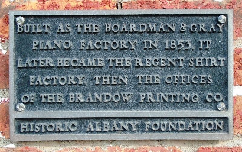 Boardman & Gray Piano Factory Marker image. Click for full size.