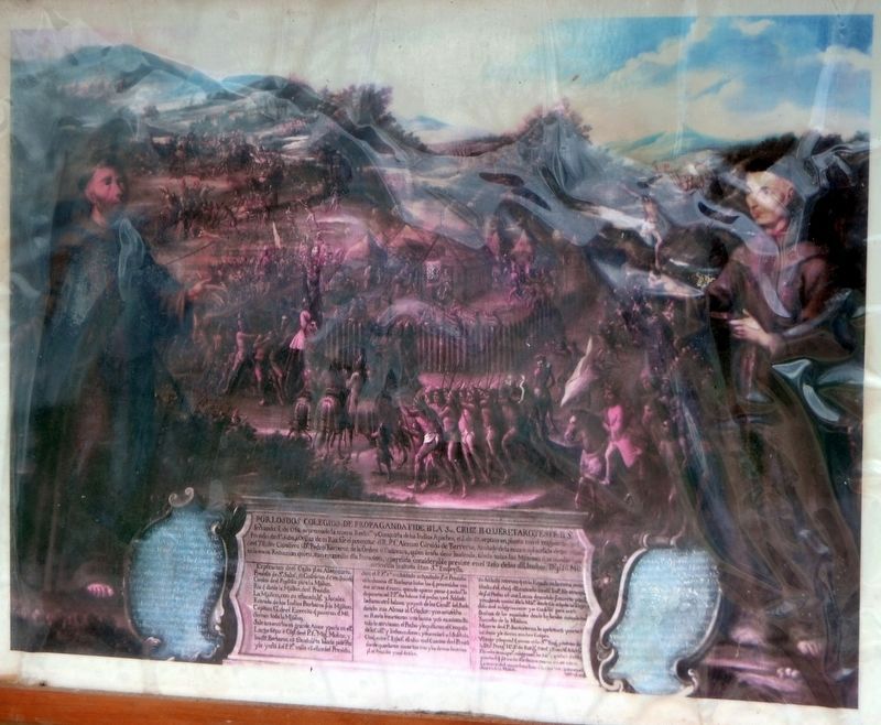 Painting titled "The Destruction of the Mission San Saba ..." image. Click for full size.
