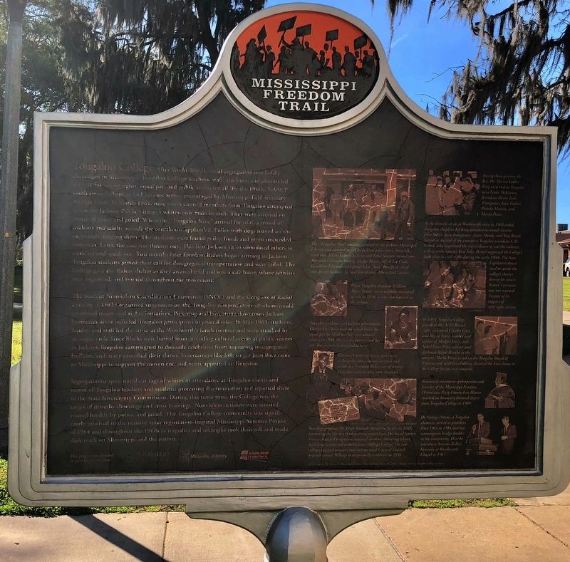 Tougaloo College Marker (rear) image. Click for full size.
