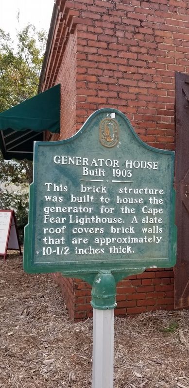 Generator house built in 1903 Marker image. Click for full size.