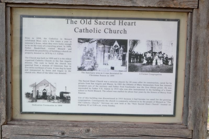 The Old Sacred Heart Catholic Church Marker image. Click for full size.