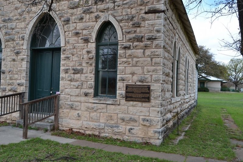 Marker at Northeast Corner of Church Building. Click for full size. Marker at Northeast Corner of Church Building image. Click for full size.