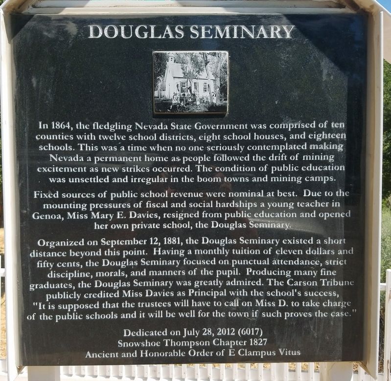 Douglas Seminary Marker image. Click for full size.