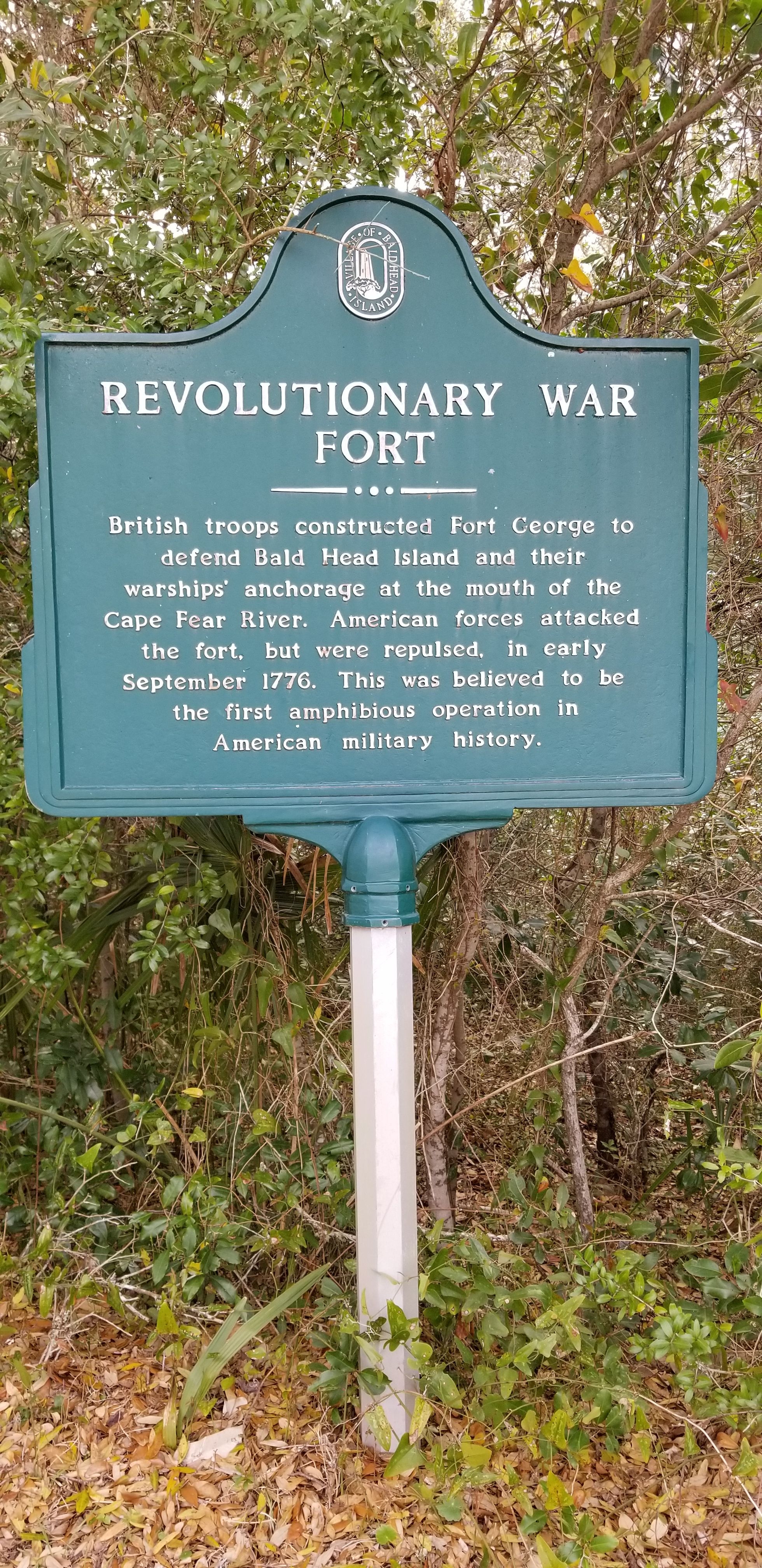 Revolutionary War Fort Marker