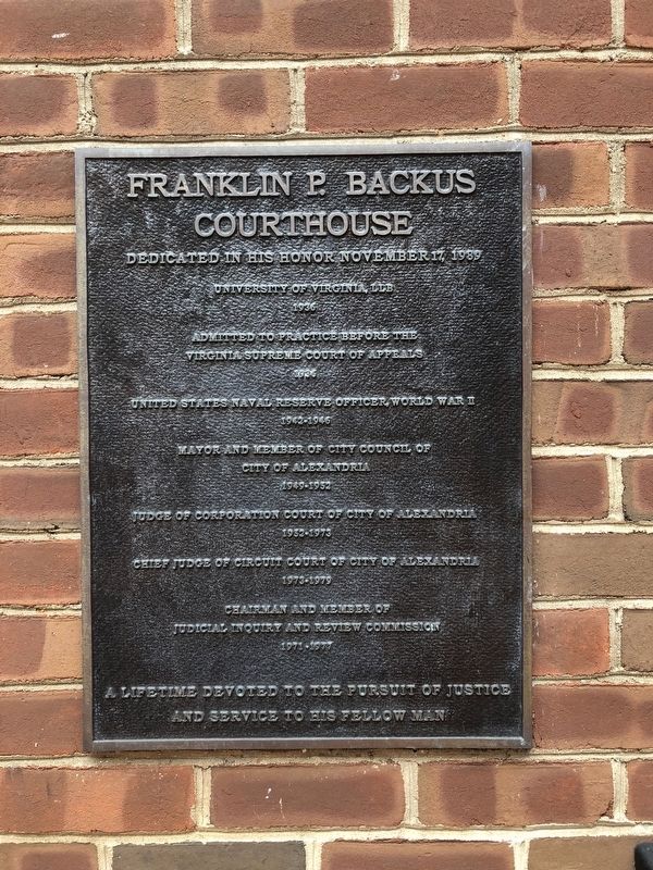 Franklin P. Backus Courthouse Marker image. Click for full size.