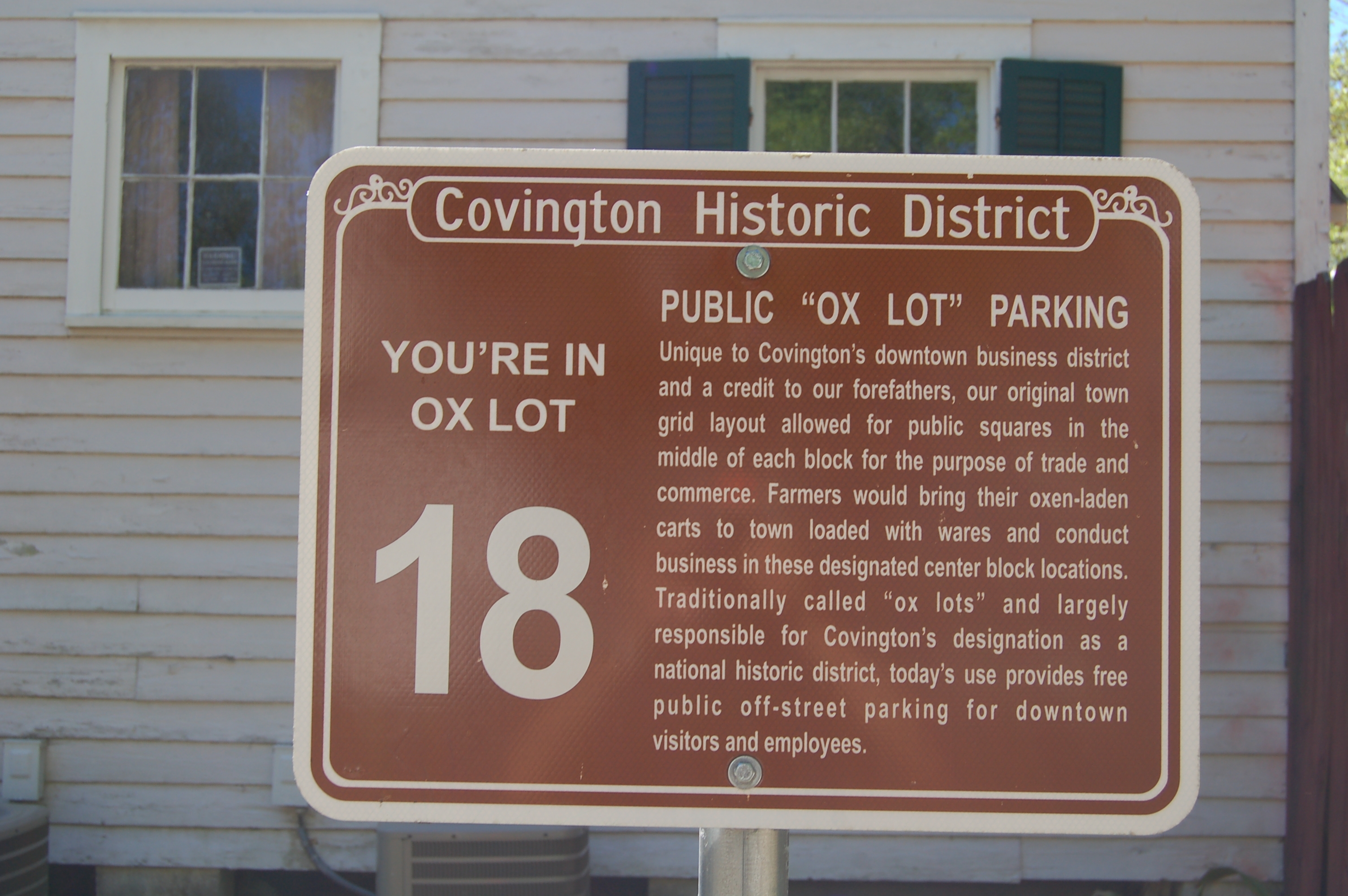 Public "Ox Lot" Parking Marker