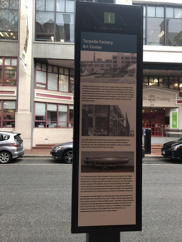 Torpedo Factory Art Center Marker. Click for full size. Torpedo Factory Art Center Marker image. Click for full size.