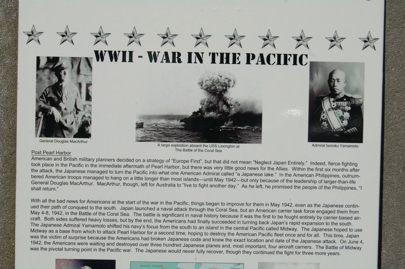 WWII - War In The Pacific Marker. Click for full size. WWII - War In The Pacific Marker image. Click for full size.