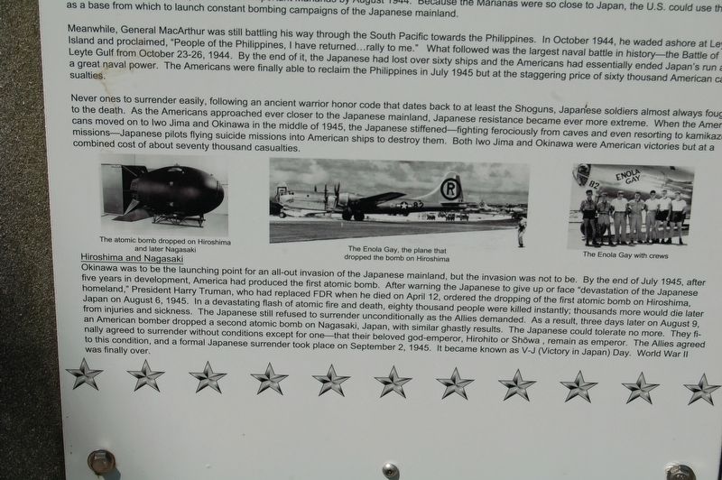 WWII - War In The Pacific Marker. Click for full size. WWII - War In The Pacific Marker image. Click for full size.