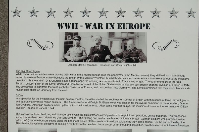 WWII - War In Europe Marker. Click for full size. WWII - War In Europe Marker image. Click for full size.