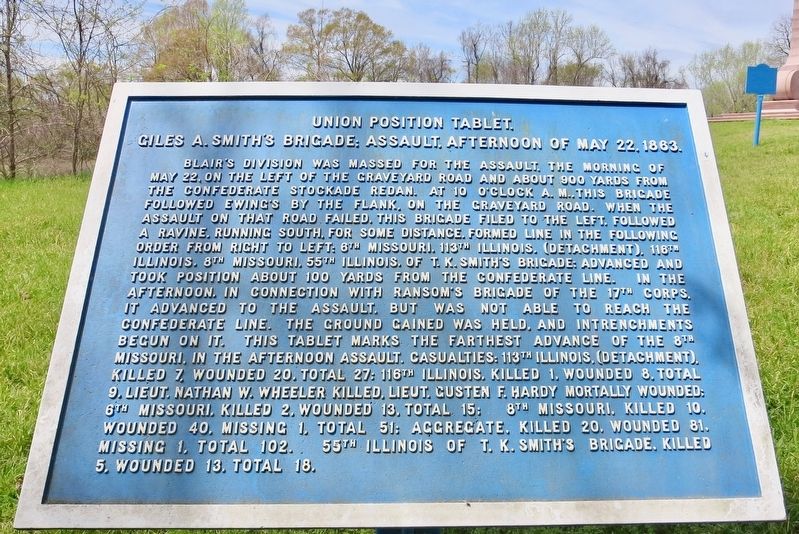 Giles A. Smith's Brigade; Assault, Afternoon of May 22, 1863. Marker image. Click for full size.
