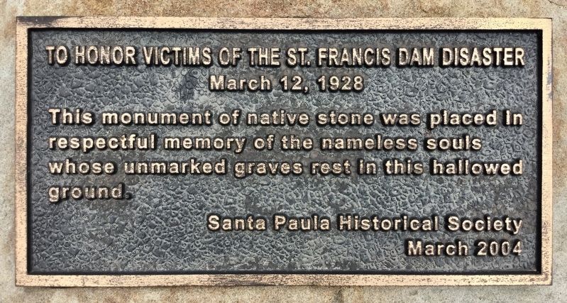 St. Francis Dam Disaster Marker image. Click for full size.
