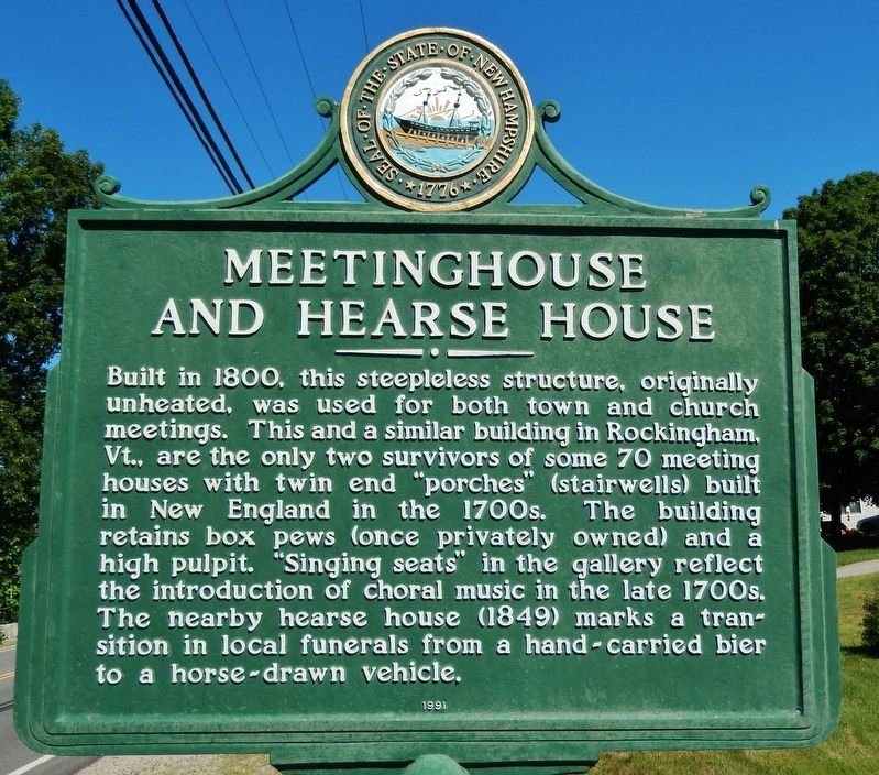 Meeting House and Hearse House Marker image. Click for full size.
