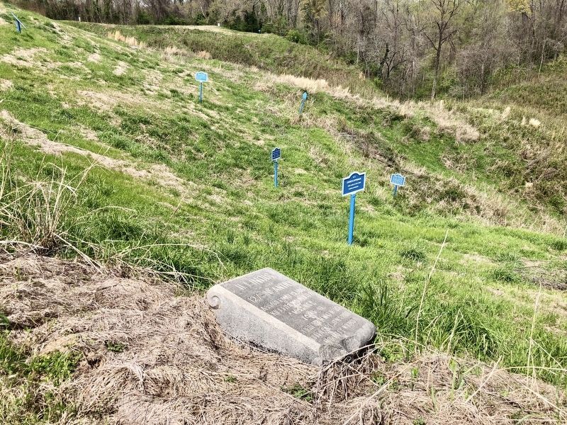 Due to erosion this monument has fallen. Looking northerly.. Click for full size. Due to erosion this monument has fallen. Looking northerly. image. Click for full size.
