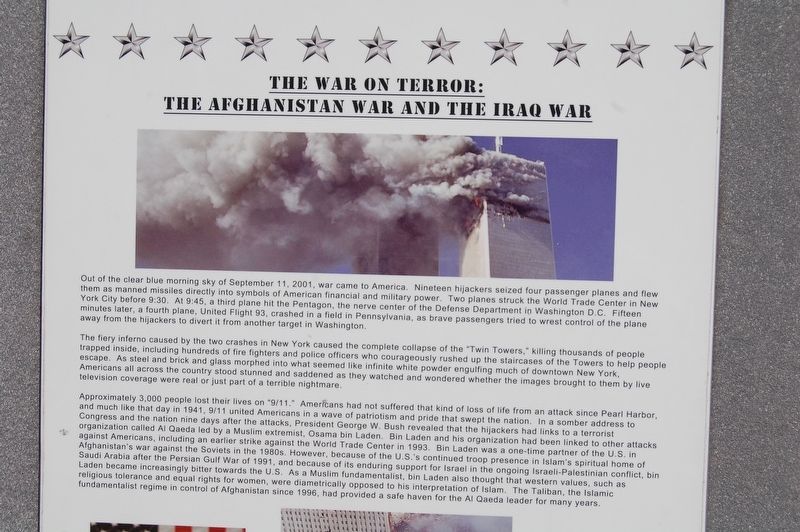 The War on Terror: The Afghanistan War And The Iraq War Marker image. Click for full size.