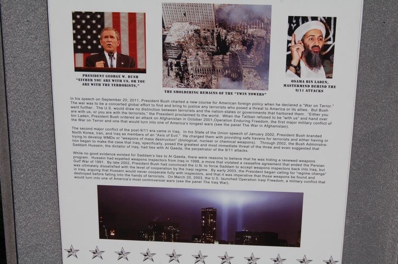 The War on Terror: The Afghanistan War And The Iraq War Marker image. Click for full size.