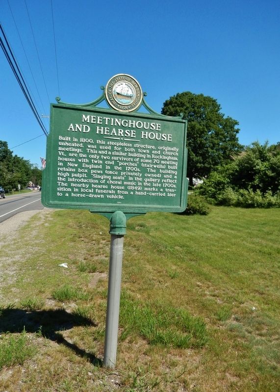 Meeting House and Hearse House Marker (<i>tall view</i>) image. Click for full size.