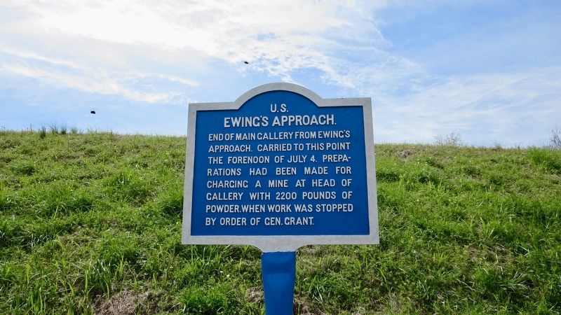 <small>U.S.</small> Ewing's Approach. Marker on Stockade Redan.. Click for full size. <small>U.S.</small> Ewing's Approach. Marker on Stockade Redan. image. Click for full size.