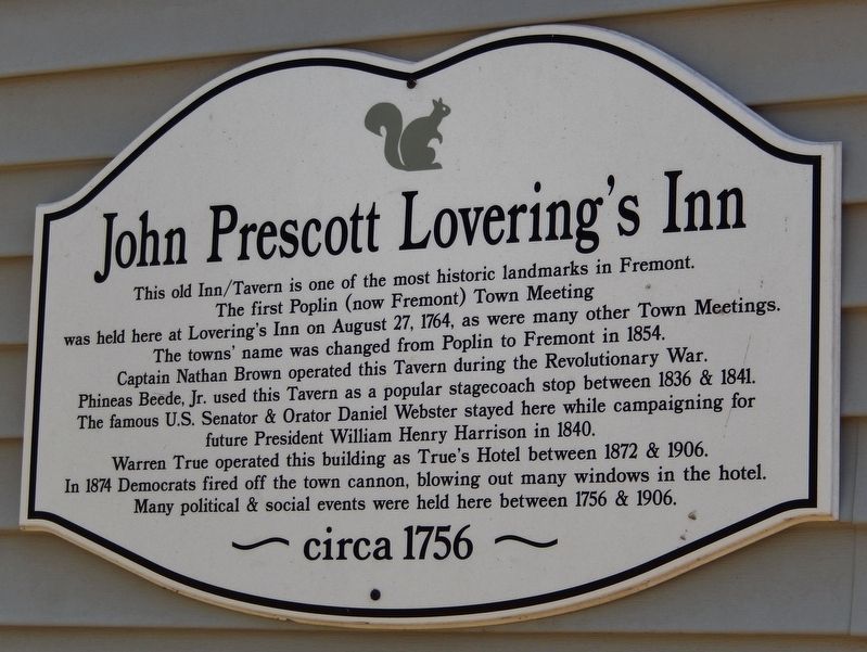 John Prescott Lovering's Inn Marker image. Click for full size.