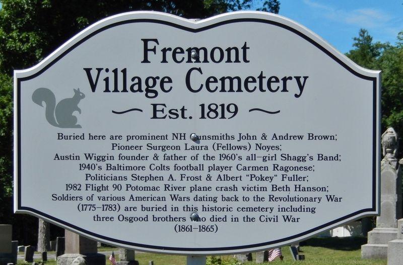 Fremont Village Cemetery Marker image. Click for full size.