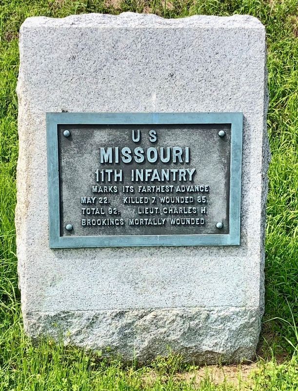 <small>U S</small> Missouri 11th Infantry Marker. Click for full size. <small>U S</small> Missouri 11th Infantry Marker image. Click for full size.