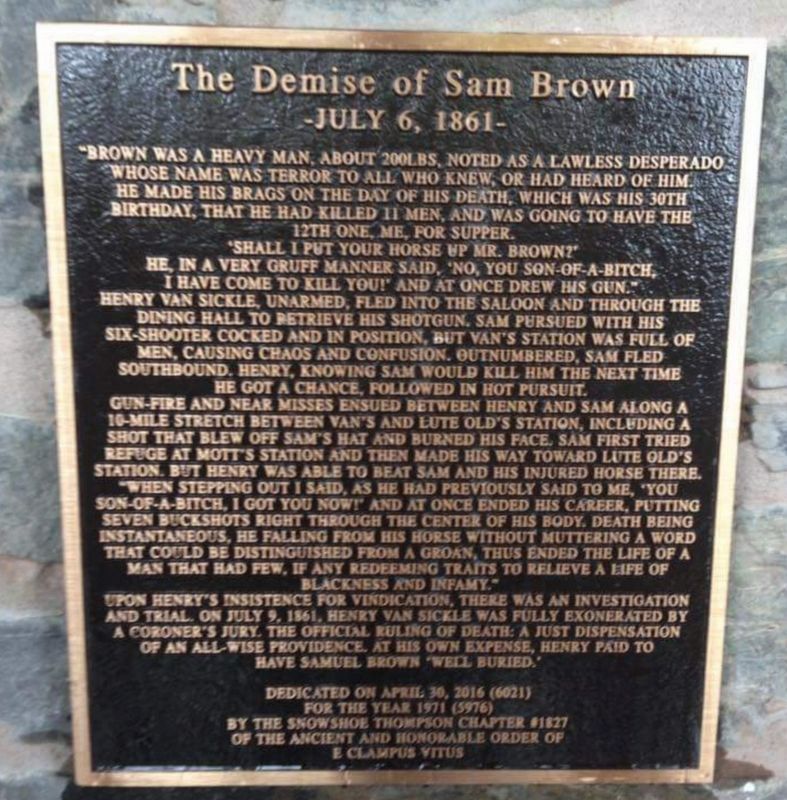 The Demise of Sam Brown Marker image. Click for full size.