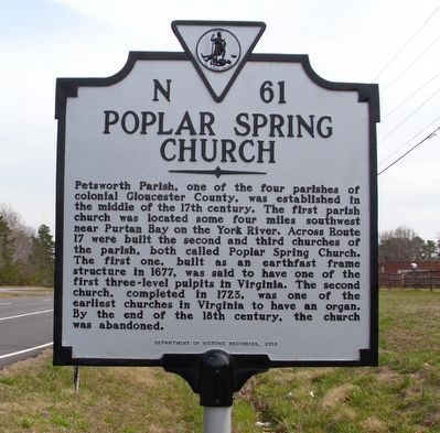 Poplar Spring Church Marker. Click for full size. Poplar Spring Church Marker image. Click for full size.