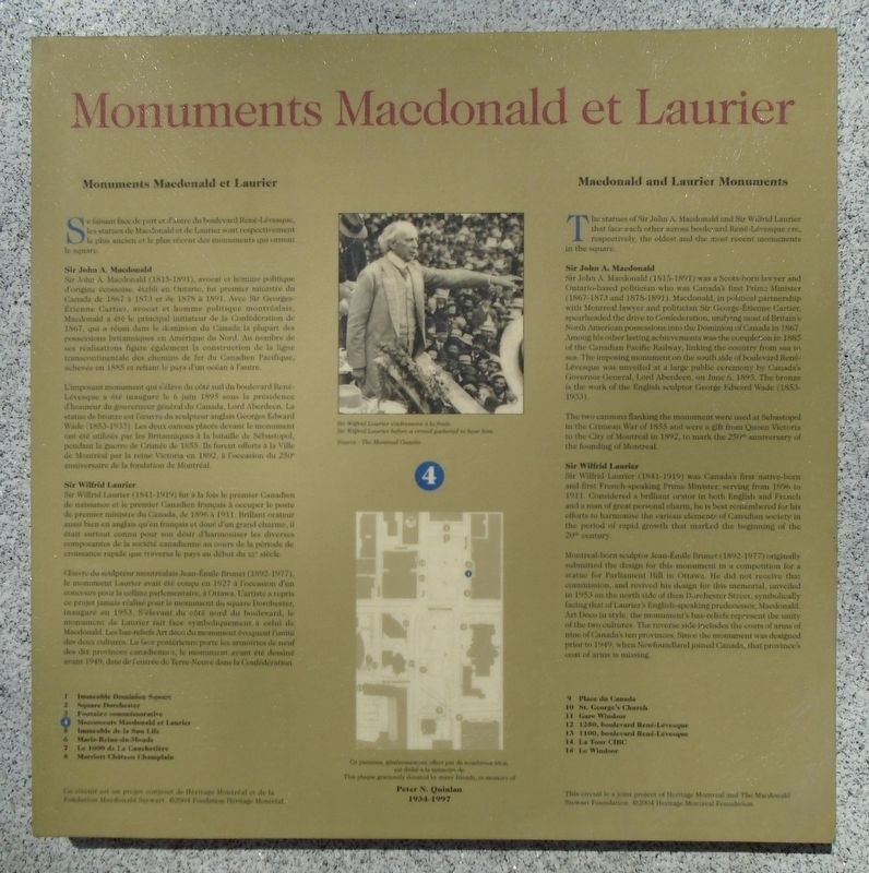 Monuments Macdonald et/and Laurier Monuments Marker image. Click for full size.
