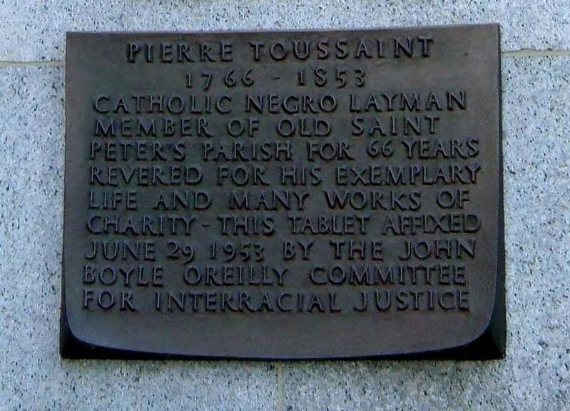 Pierre Toussaint Marker. Click for full size. Pierre Toussaint Marker image. Click for full size.