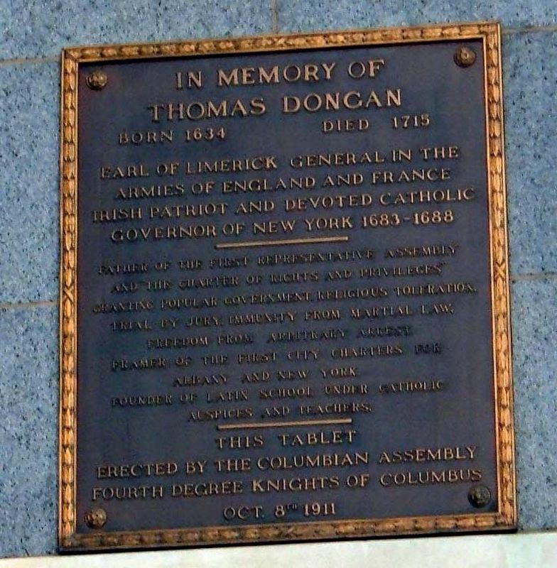 In Memory of Thomas Dongan Marker image. Click for full size.