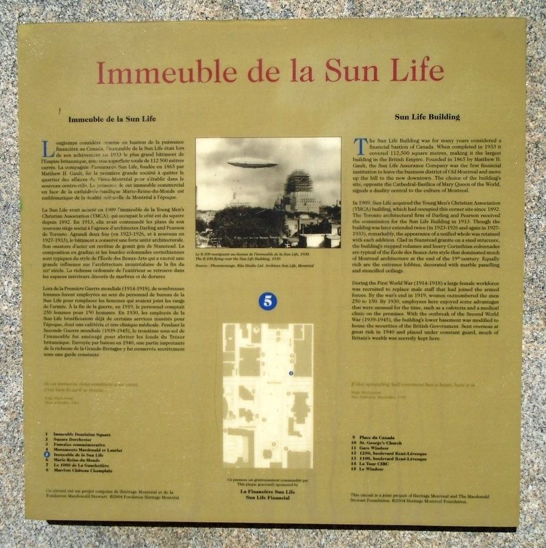 Immeuble de la Sun Life Marker. Click for full size. Immeuble de la Sun Life Marker image. Click for full size.