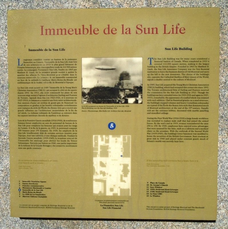 Immeuble de la Sun Life Marker image. Click for full size.