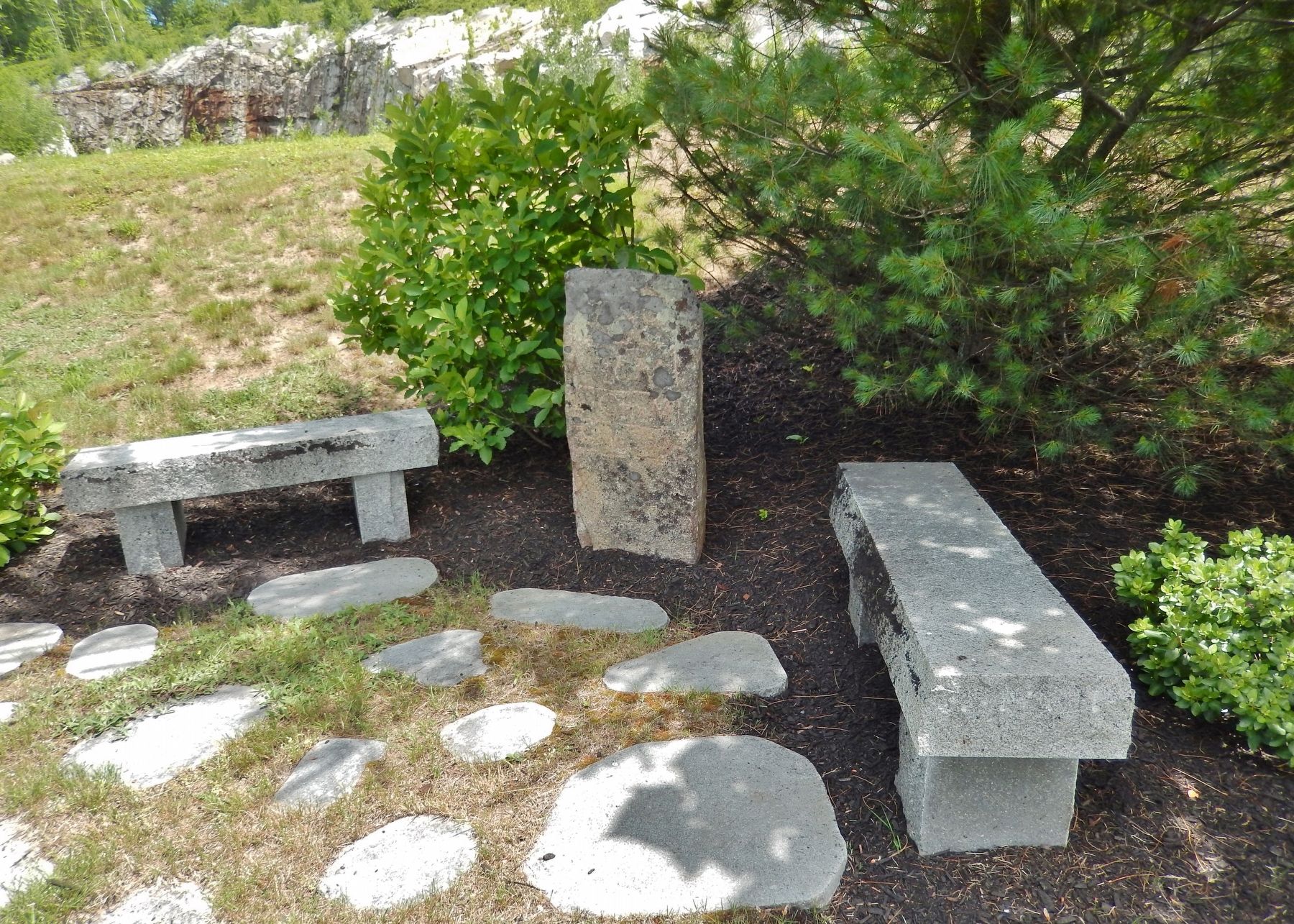 1790 Milestone (<i>wide view; showing adjacent benches</i>). Click for full size. 1790 Milestone (<i>wide view; showing adjacent benches</i>) image. Click for full size.