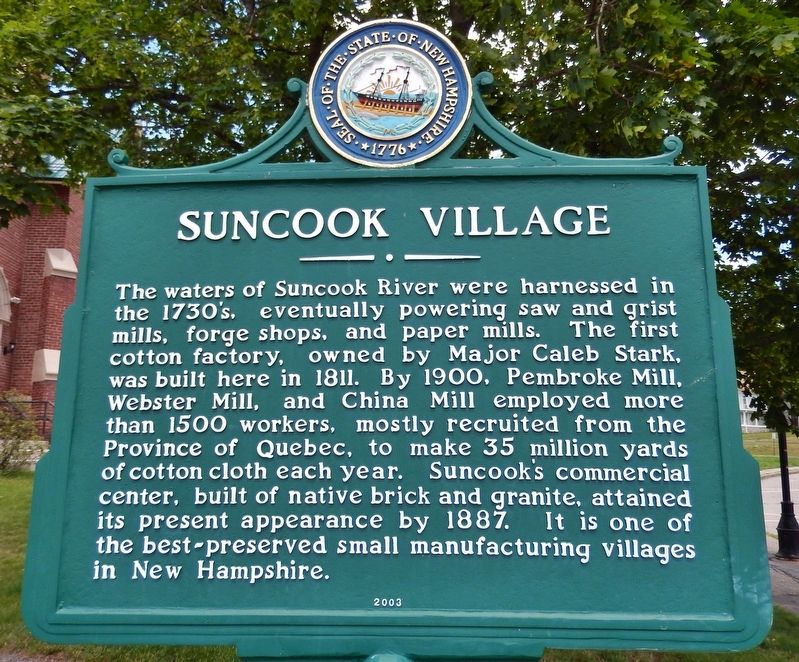 Suncook Village Marker image. Click for full size.