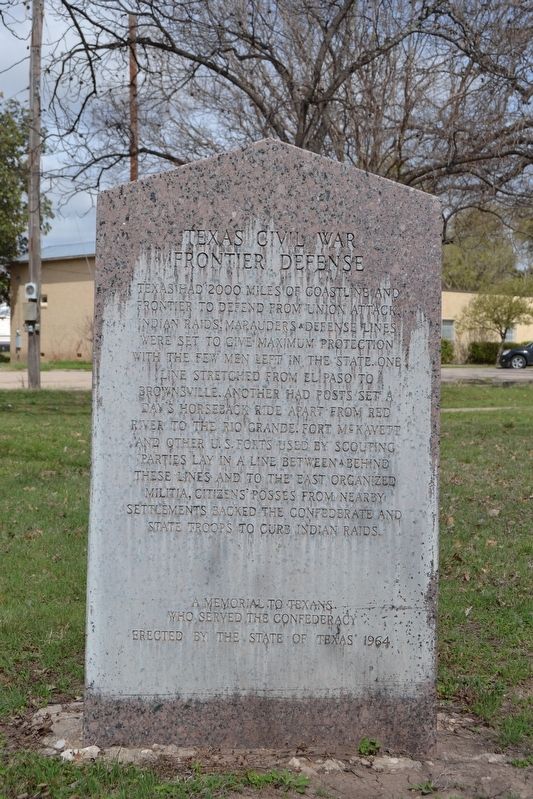 Fort McKavett C.S.A. / Texas Civil War Frontier Defense Marker reverse image. Click for full size.