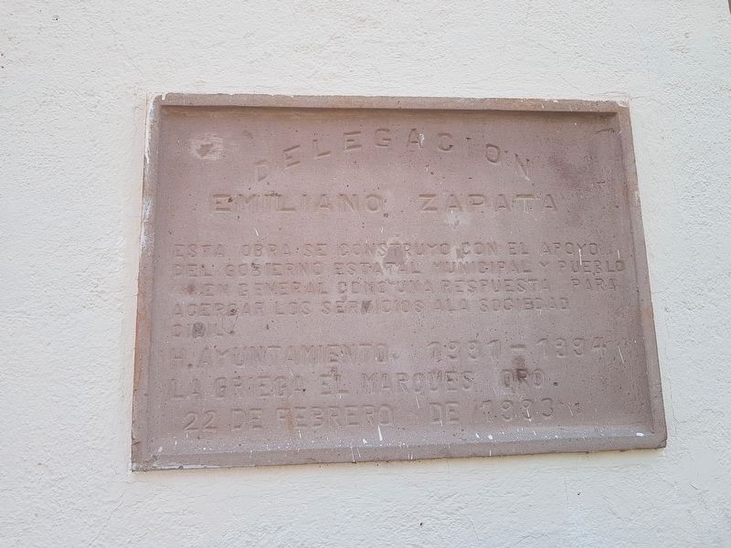 The Delegaci�n Municipal building of La Griega inaugurated on February 22, 1993 image. Click for full size.