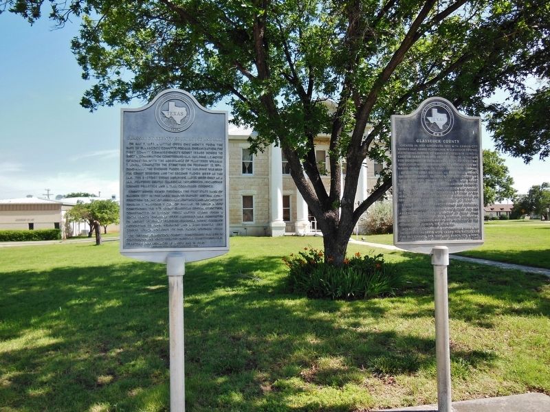 Glasscock County Courthouse and Jail Marker (<i>wide view; showing adjacent, related marker</i>) image. Click for full size.