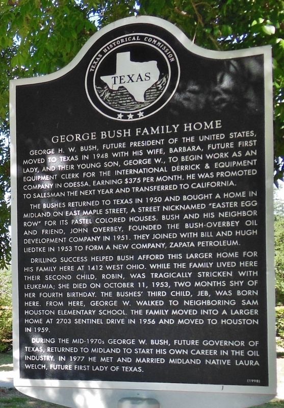 George Bush Family Home Marker image. Click for full size.