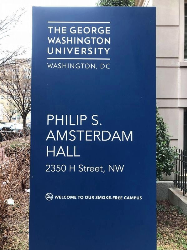 Philip S. Amsterdam Hall Sign. Click for full size. Philip S. Amsterdam Hall Sign image. Click for full size.