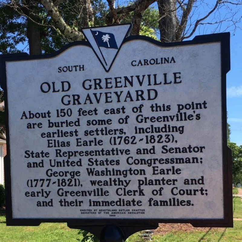 Old Greenville Graveyard Marker (newer version - same wording as old). Click for full size. Old Greenville Graveyard Marker (newer version - same wording as old) image. Click for full size.