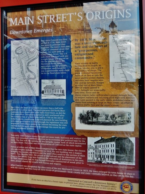 Main Street's Origins Marker image. Click for full size.