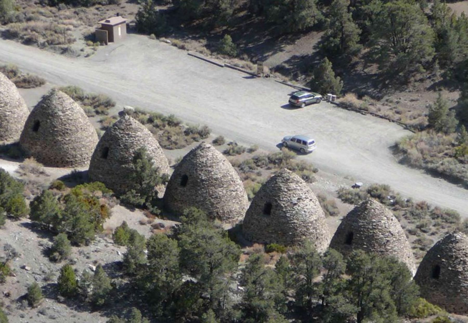 Charcoal Kilns and the Original Marker. Click for full size. Charcoal Kilns and the Original Marker image. Click for full size.