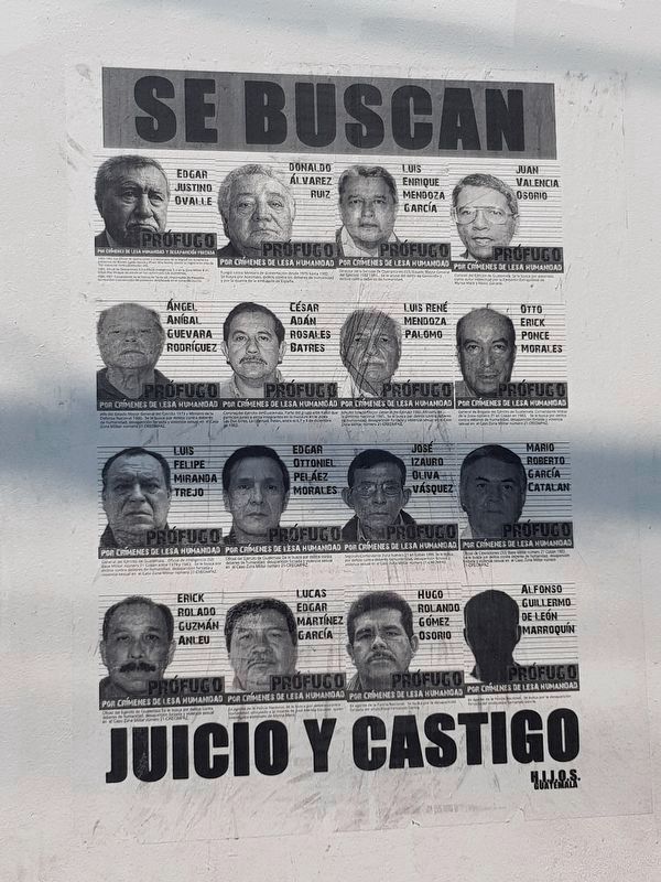 Poster of some of those wanted for human rights violations in Guatemala image. Click for full size.