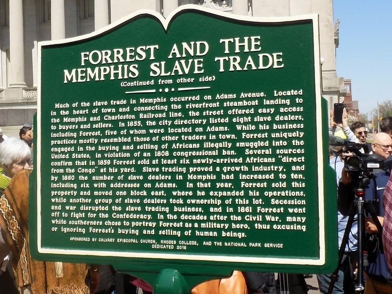 Forrest and the Memphis Slave Trade Marker image. Click for full size.