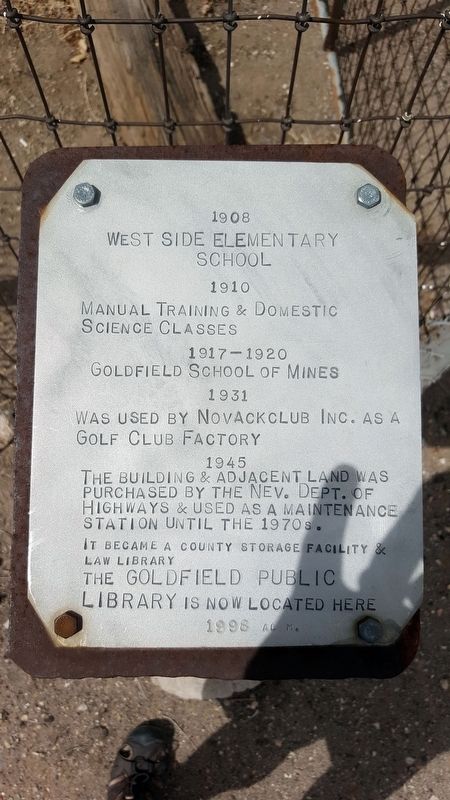 West Side Elementary School Marker image. Click for full size.