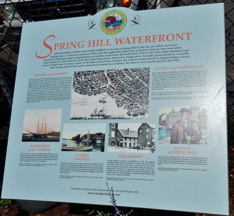 Spring Hill Waterfront Marker. Click for full size. Spring Hill Waterfront Marker image. Click for full size.