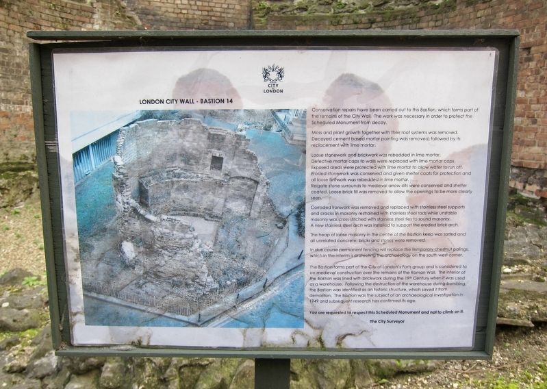 London City Wall - Bastion 14 Marker. Click for full size. London City Wall - Bastion 14 Marker image. Click for full size.