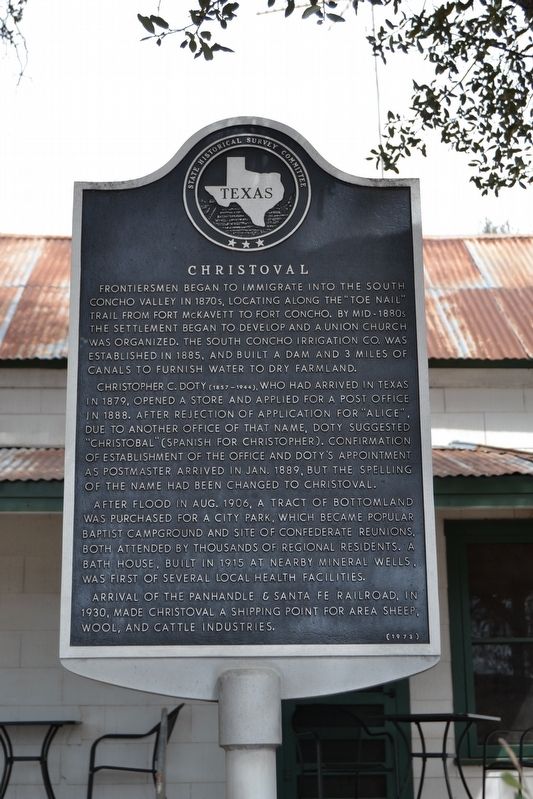 Christoval Marker. Click for full size. Christoval Marker image. Click for full size.