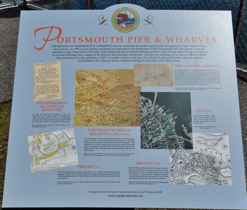 Portsmouth Pier & Wharves Marker image. Click for full size.